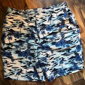 Onia mens 7” Calder bathing suit - Large NWOT. Blue/black/white